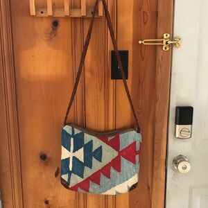 Kilim Shoulder Bag - Red, Blue, and Brown